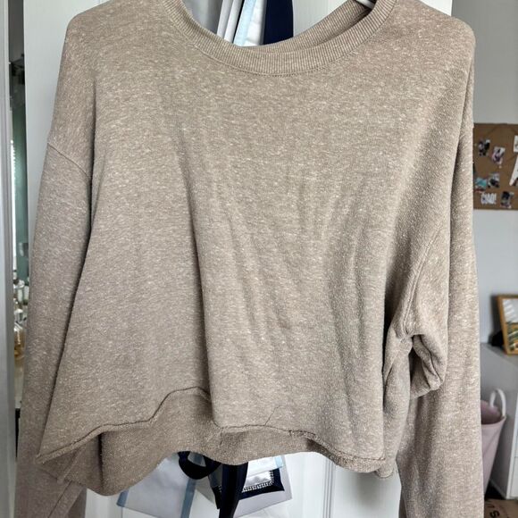 PALMETTO MOON Medium Women's Brown and Tan Cropped Sweater Soft Autumn - Picture 1 of 1